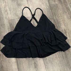 Black Ruffled Top